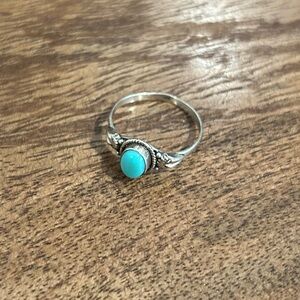 Elegant Silver and Turquoise Ring